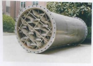 靜態混合器的混合過程是由一系列安裝在空心管道中的不同規格的混合單元進行的。在混合單元的作用下，流體時而左旋，時而右旋，不斷改變流動方向，不僅將中心液流推向周邊，而且將周邊-上海化工研究院